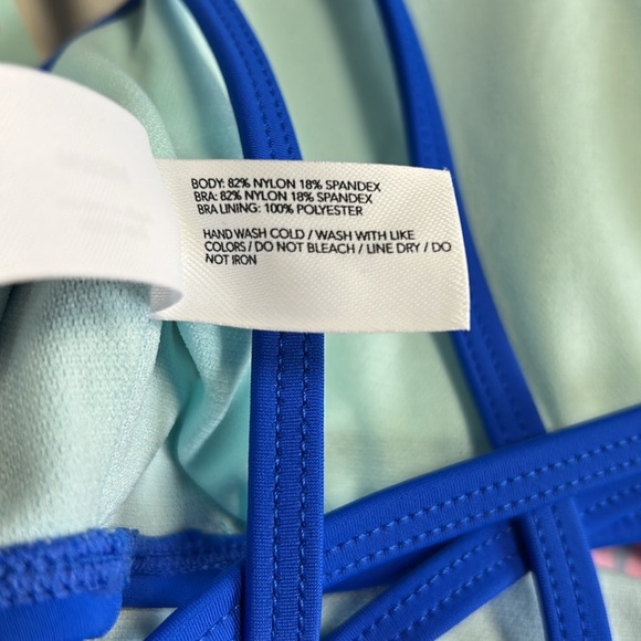 DSG Blue and Pink One Piece Swimwear Racerback - Picture 6 of 8